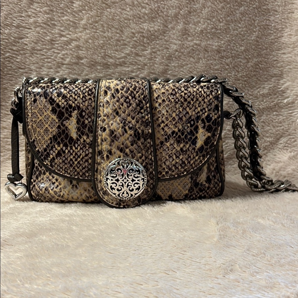 BRIGHTON Nanette Python Snake Embossed Bag